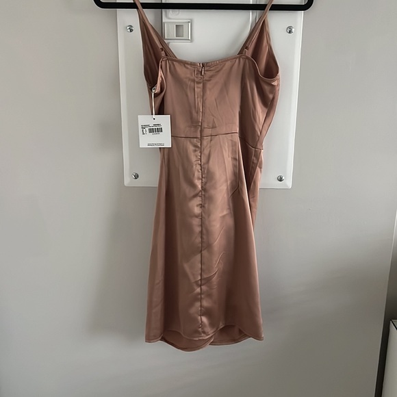 Brown silk mini dress - Picture 2 of 2